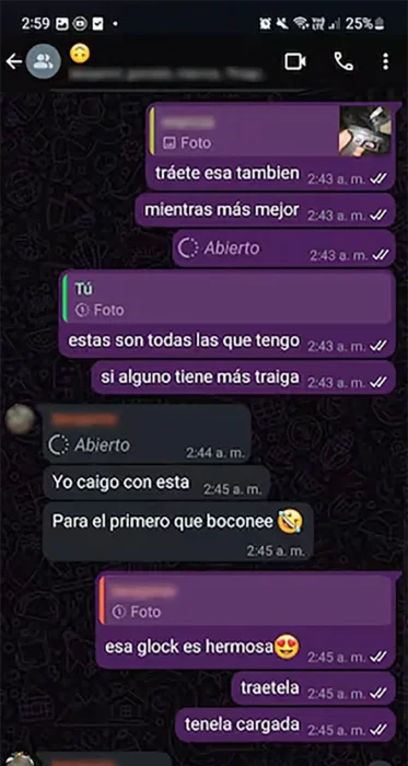 Chat de WhatsApp en el que se planificaba el supuesto ataque