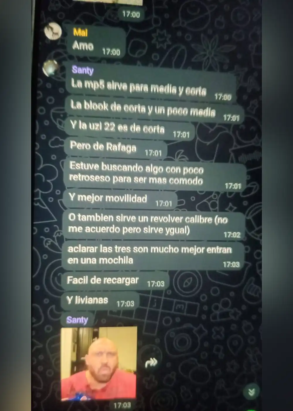 Chat de WhatsApp entre alumnos donde hablaban de organizar la masacre