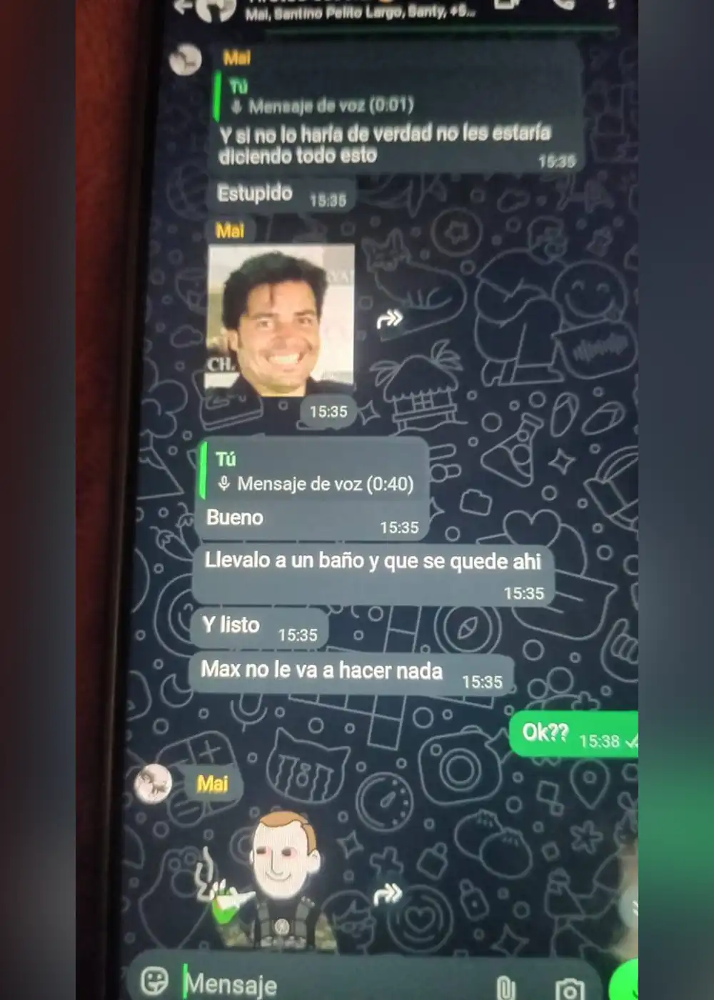 Chat de WhatsApp entre alumnos donde hablaban de organizar la masacre