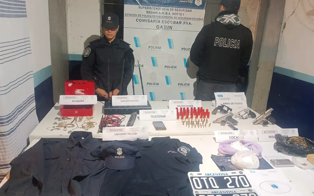 Armas robadas, medio kilo de cocaína y la conexión con un asalto en Puertos