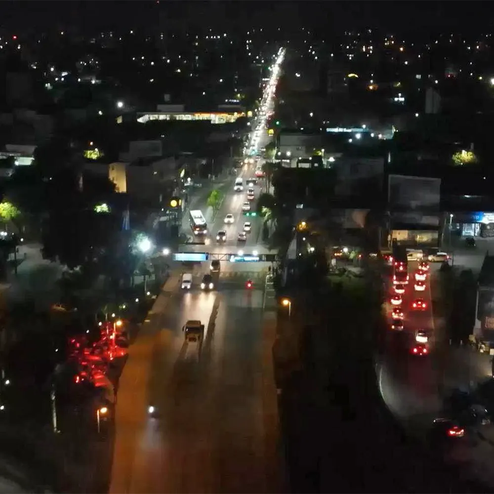 vista aérea del alumbrado público de Escobar