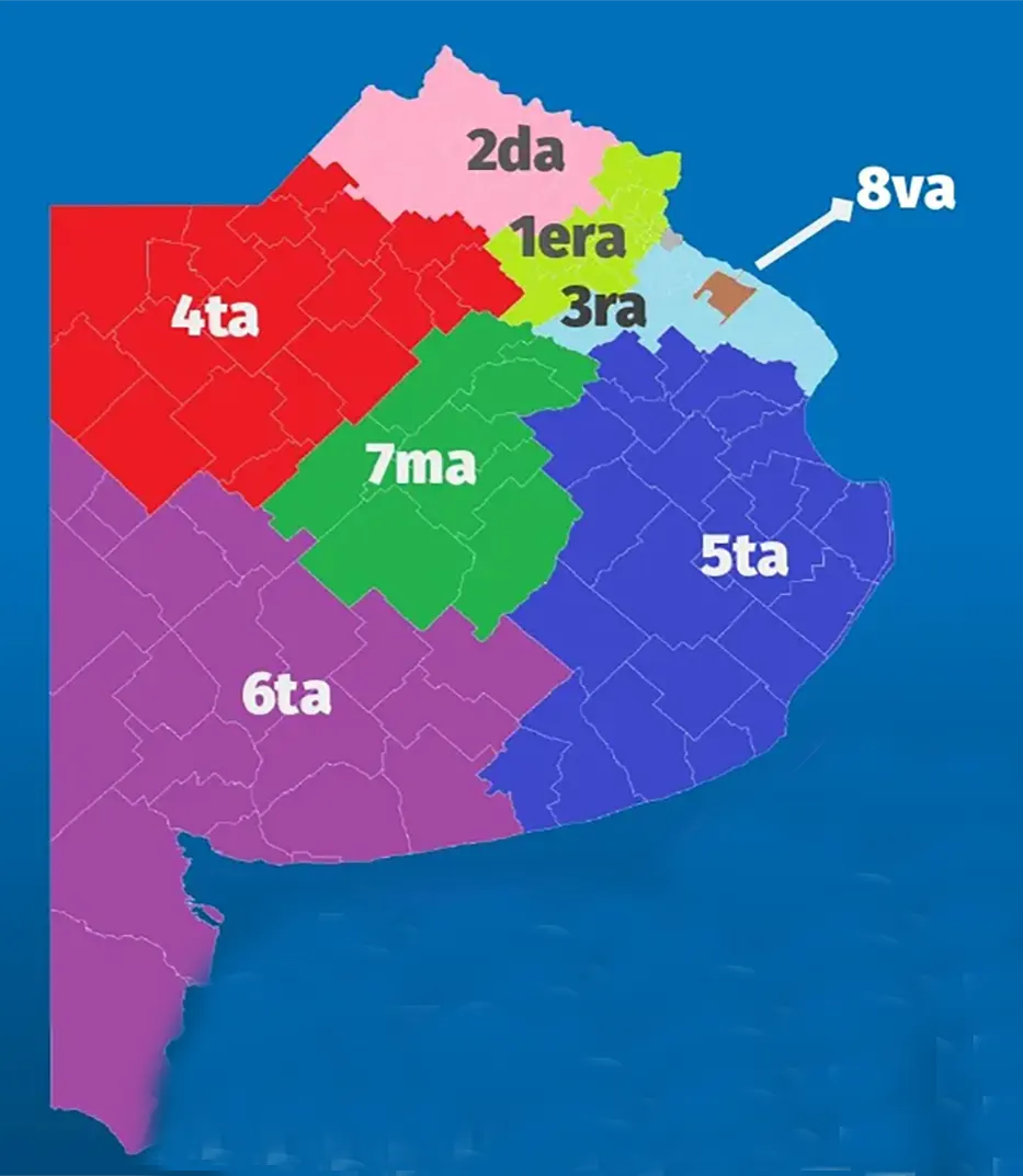 Mapa de secciones electorales de la provincia