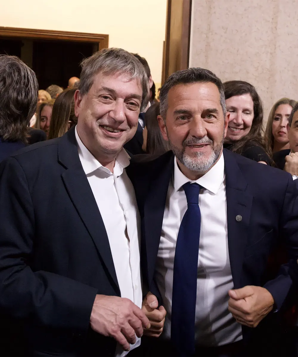 Christian Fabio junto con el presidente del Colegio de Abogados del departamento judicial Zárate-Campana, Marcelo Fioranelli