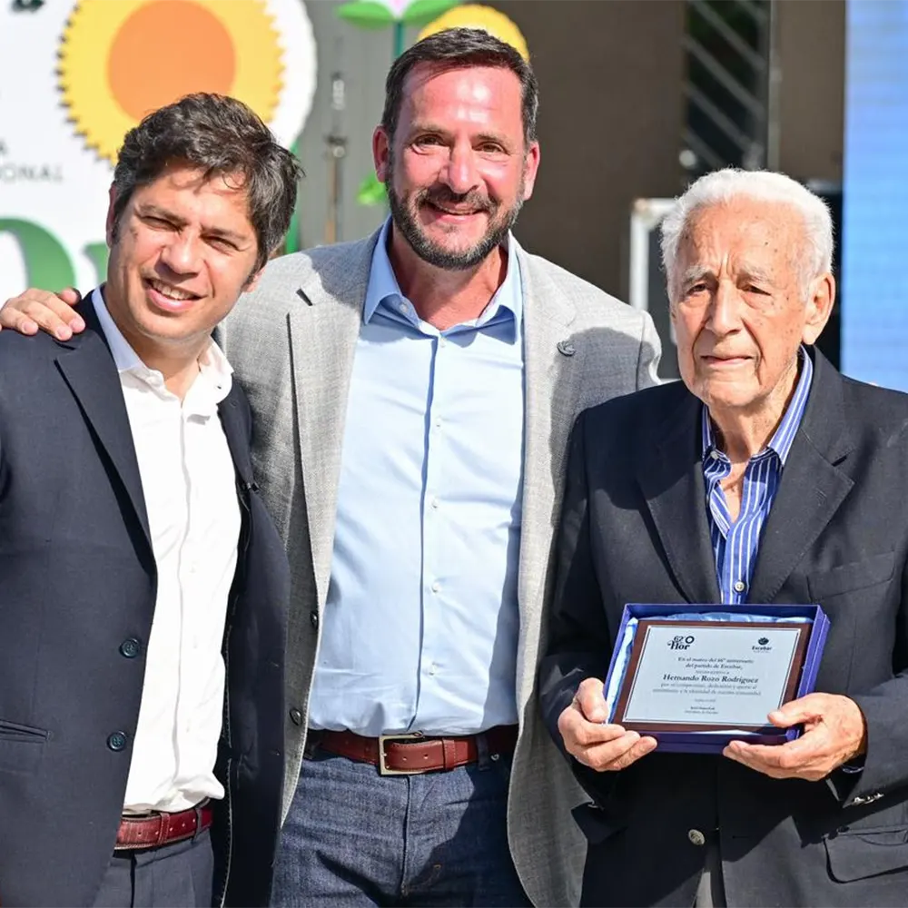 Kicillof y Sujarchuk junto al médico Hernando Rozo Rodríguez
