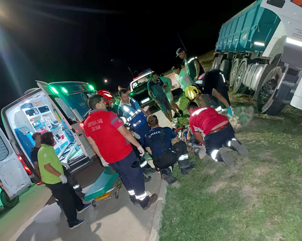 El hombre fue asistido por defensa civil, personal del SAMe efectivos policiales y bomberos de Escobar.