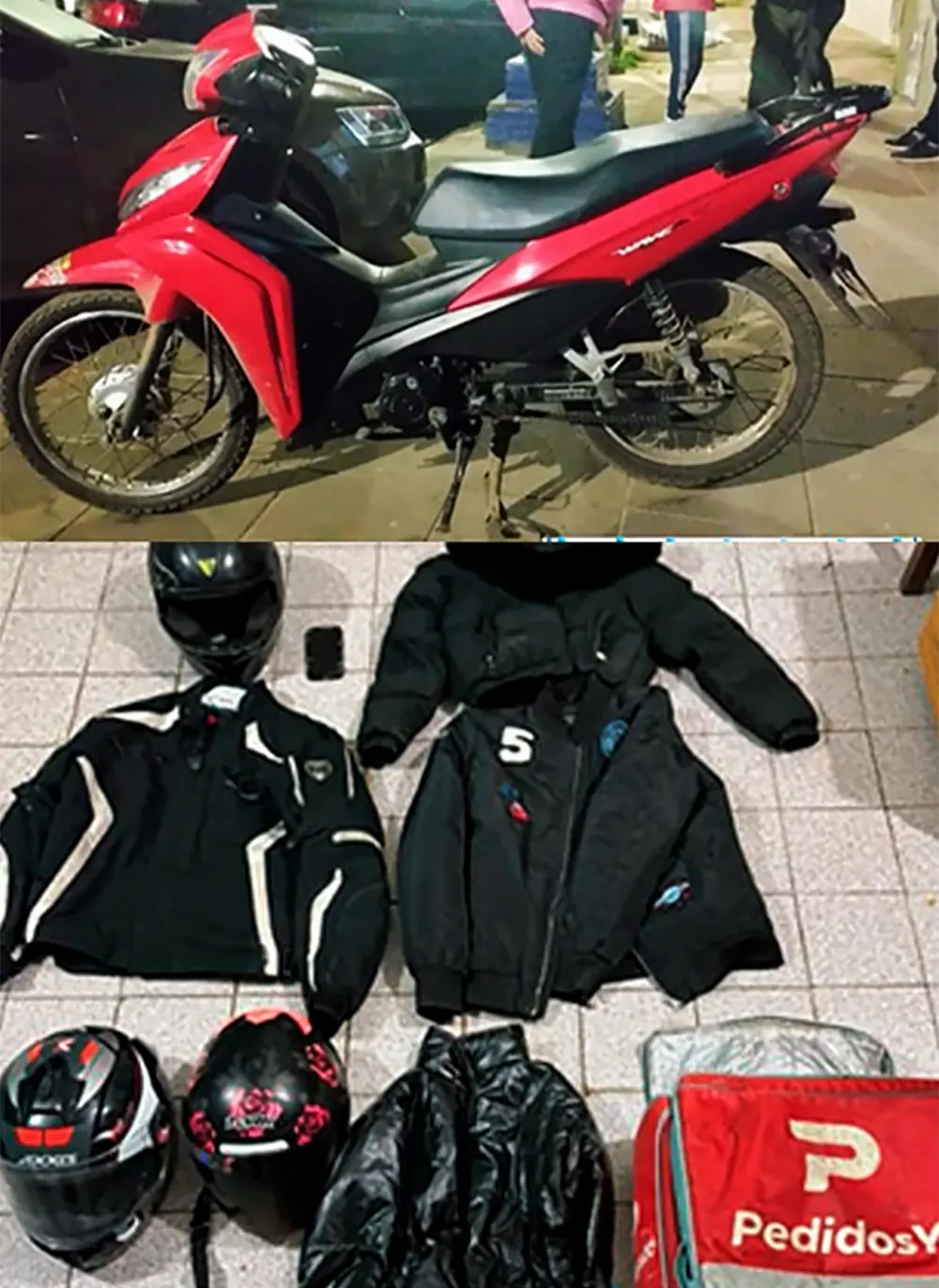 Los elementos recuperados tras el operativo en Garín