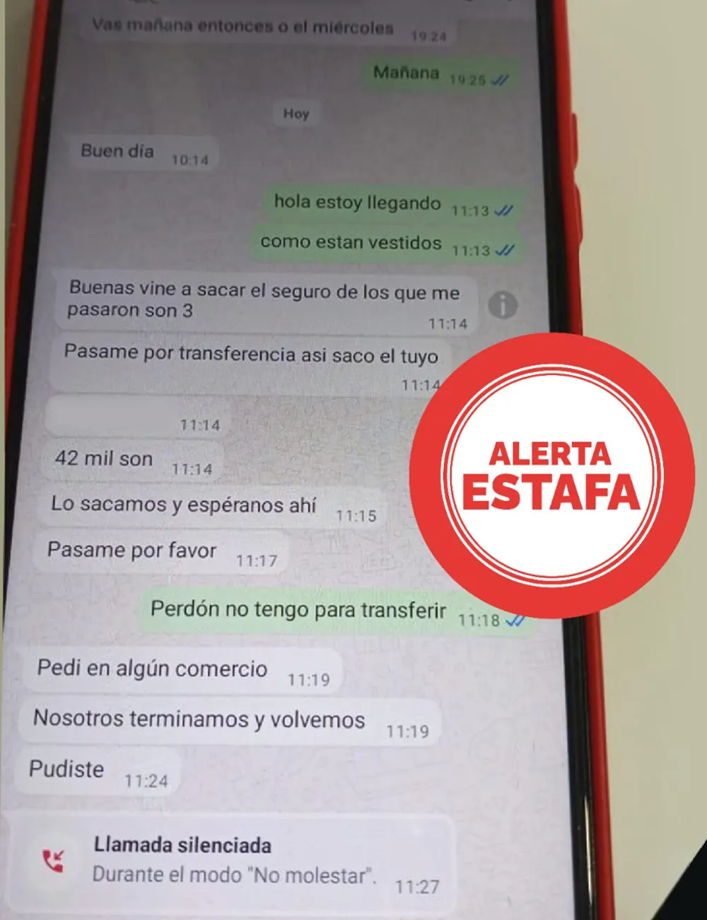 A unos de los damnificados se le exigió cerca de 40 mil pesos a través de Whatsapp.