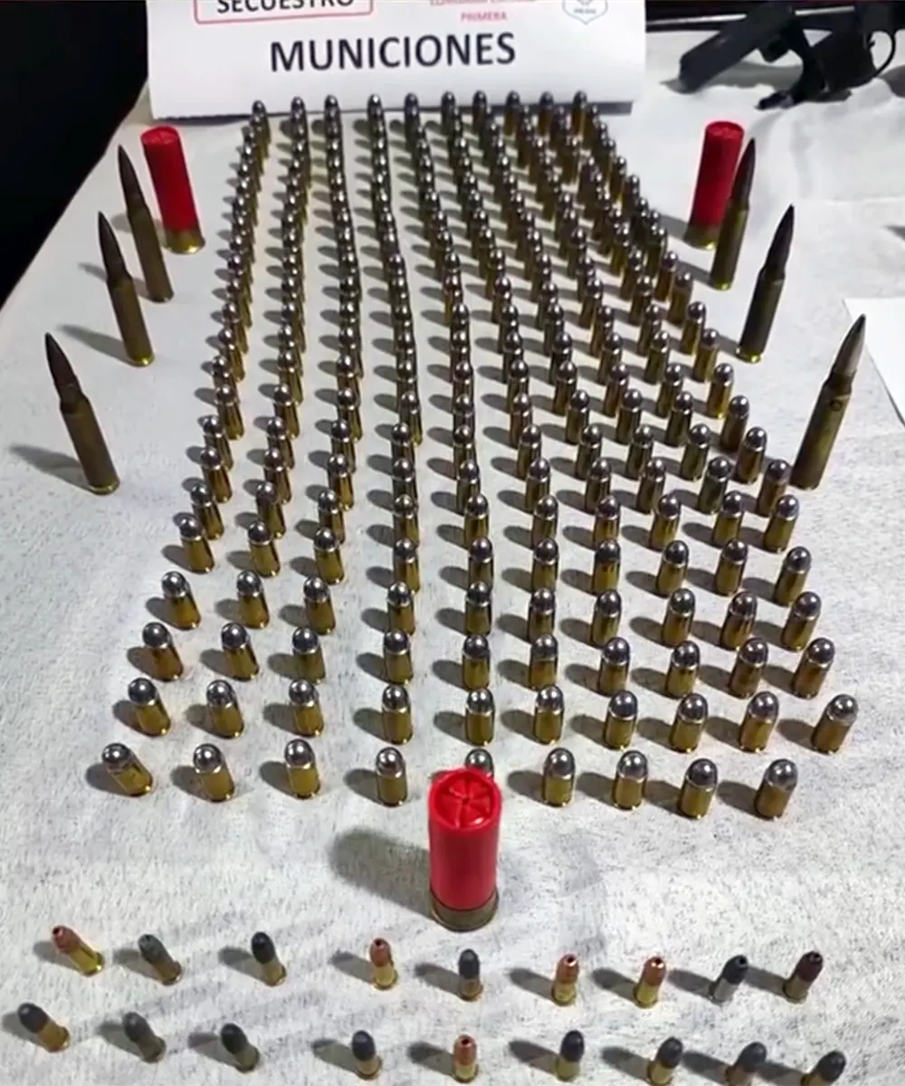 Se incauto más de 260 proyectiles de distintos calibres en el operativo anti drogas.
