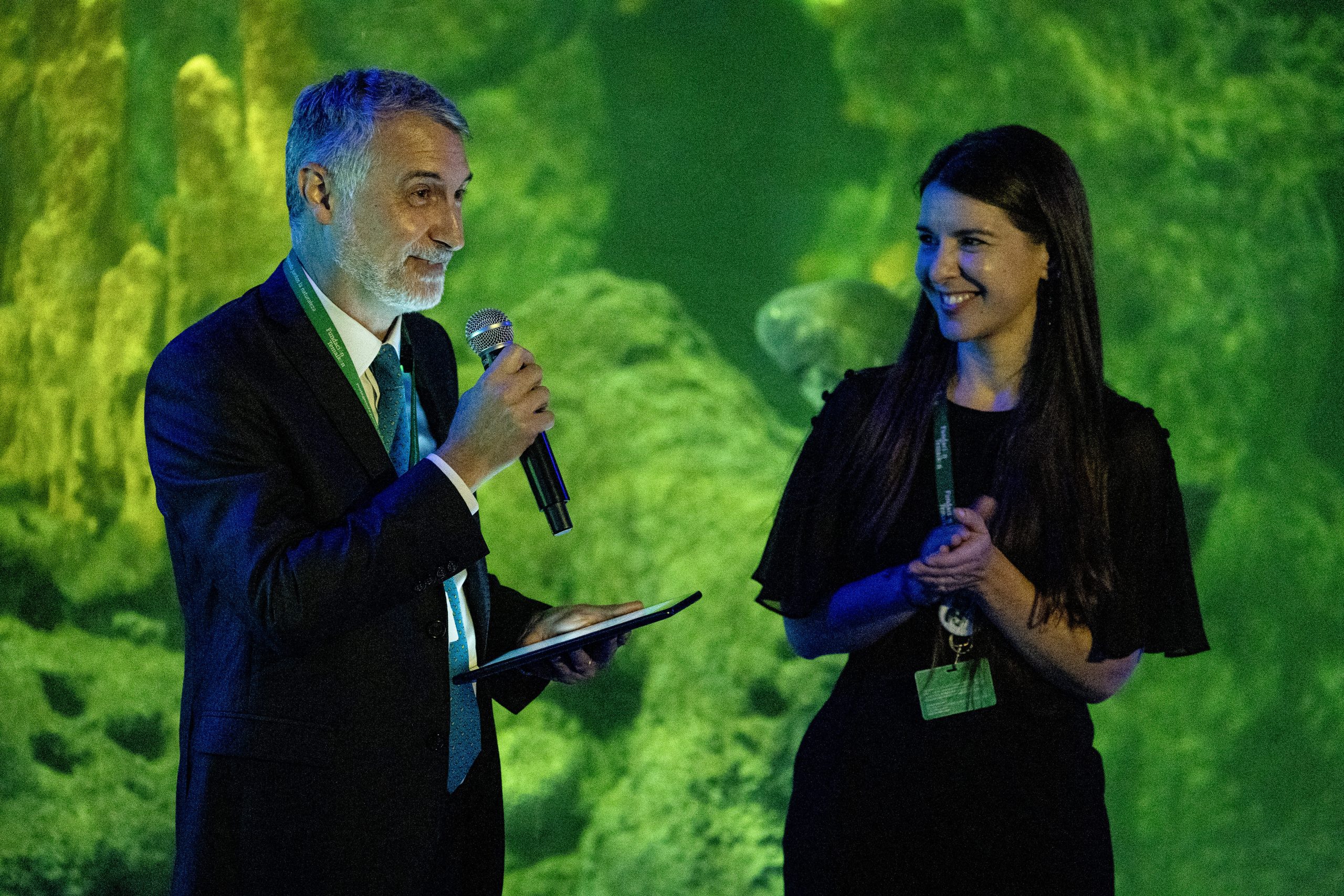 Los directivos de Fundación Temaikèn durante la aperturá del evento en el acuario.