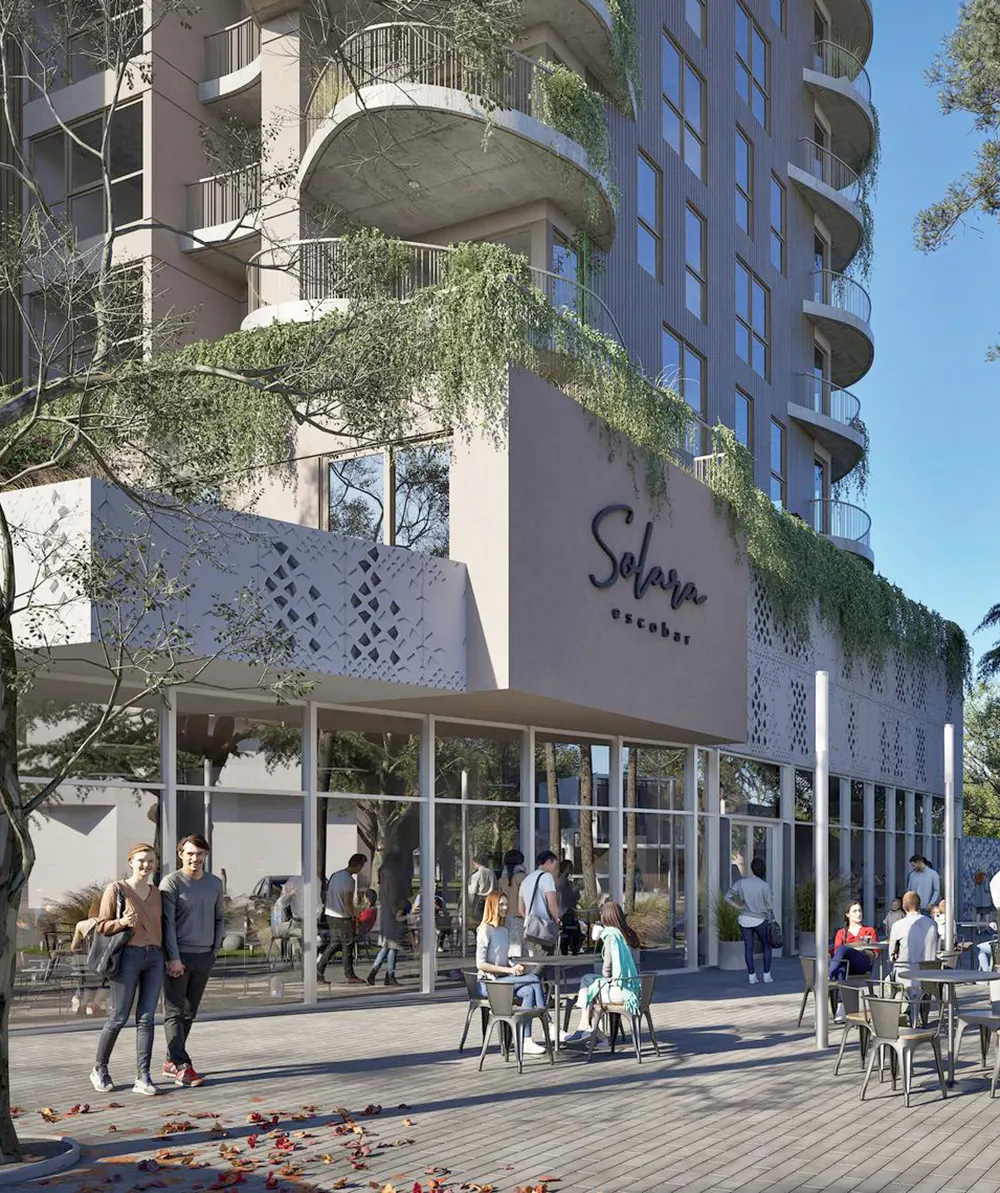 La fachada de el nuevo complejo inmobiliario Solara.
