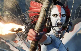 Escena de la película Avatar: Fuego y cenizas, uno de los personajes sostiene una flecha.