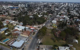 Vista aérea del arbolado público en escobar