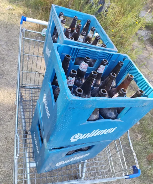 cajones de cerveza rescatadas