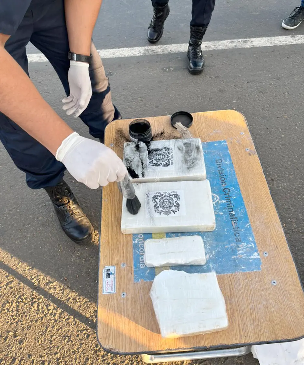 Envoltorios de droga con la leyenda "Rey del Sur"