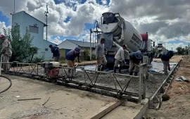 obra de pavimentación en la calle Fondo de la Legua