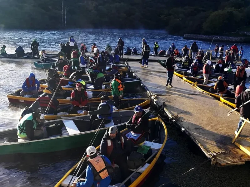 Pescadores embarcados en una jornada de la copa hermandad.