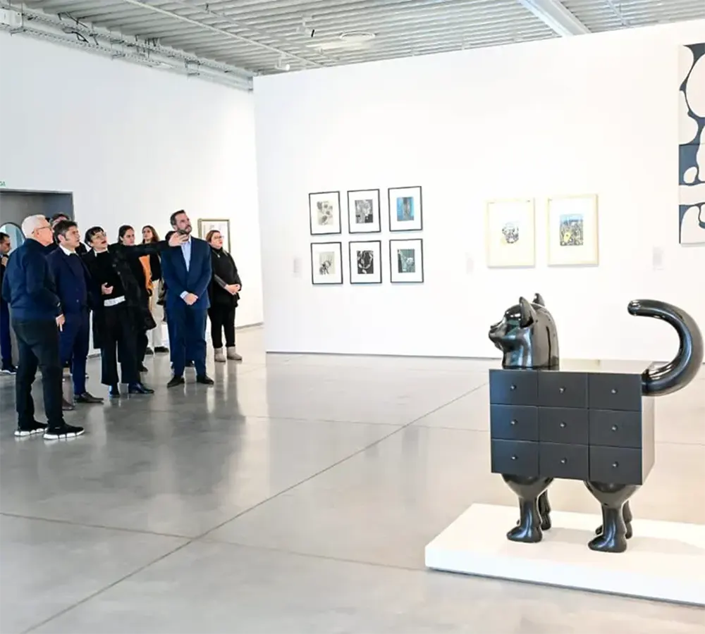 Kicillof y Sujarchuk junto a Costantini en el Malba de Puertos