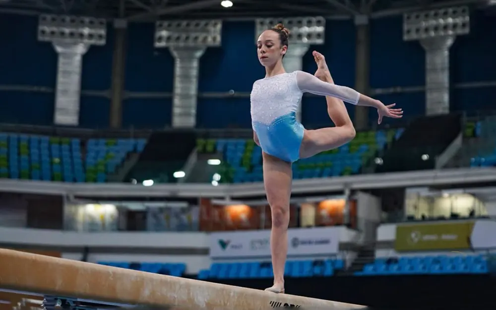 Una gimnasta escobarense de 14 años compitió en el Panamericano de Brasil
