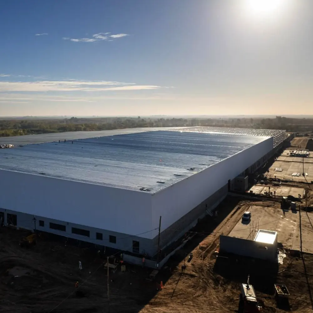 Avance de obra del centro log&iacute;stico de Mercado Libre en Escobar