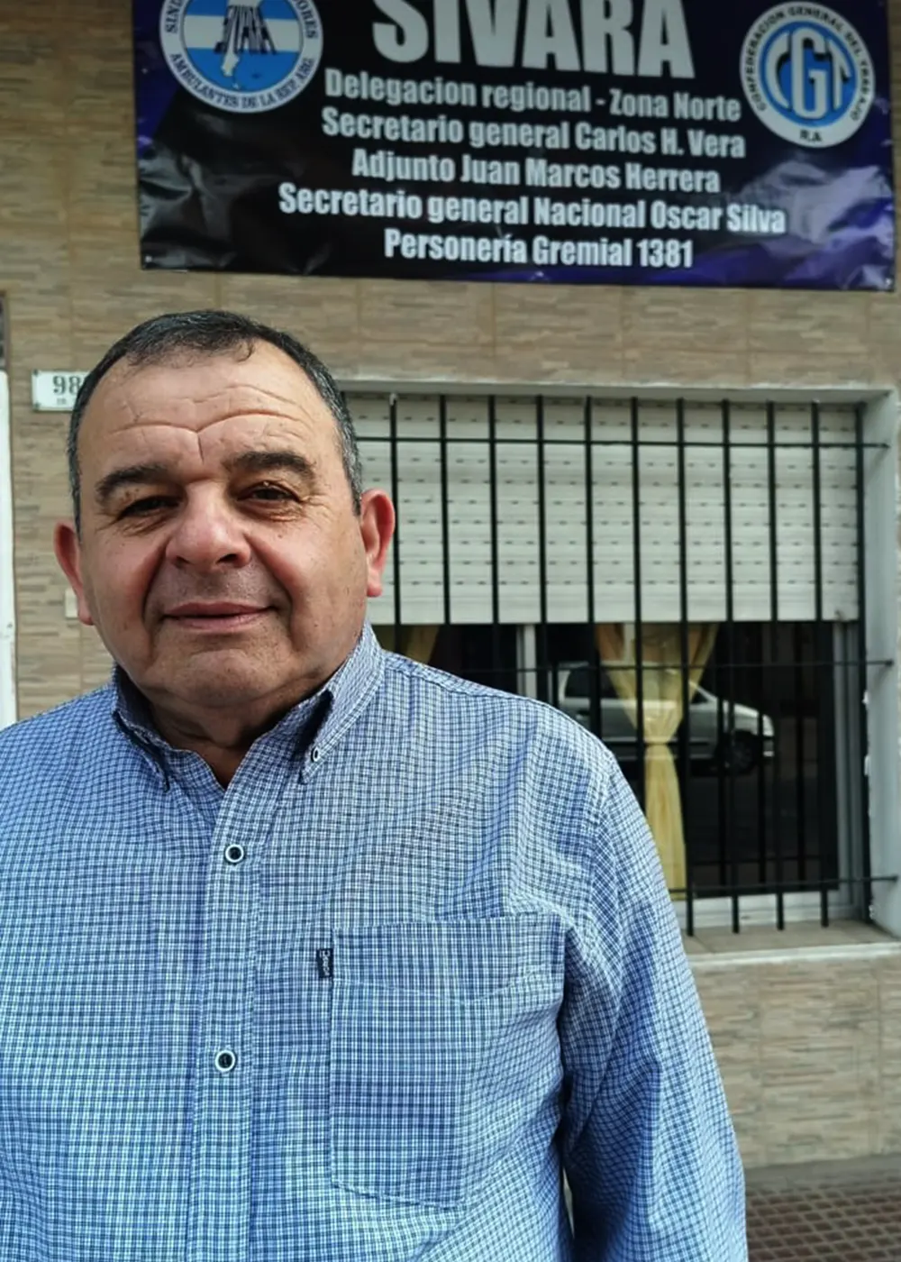 Carlos Vera, referente local del Sindicato Único de Vendedores Ambulantes y Afines de la República Argentina