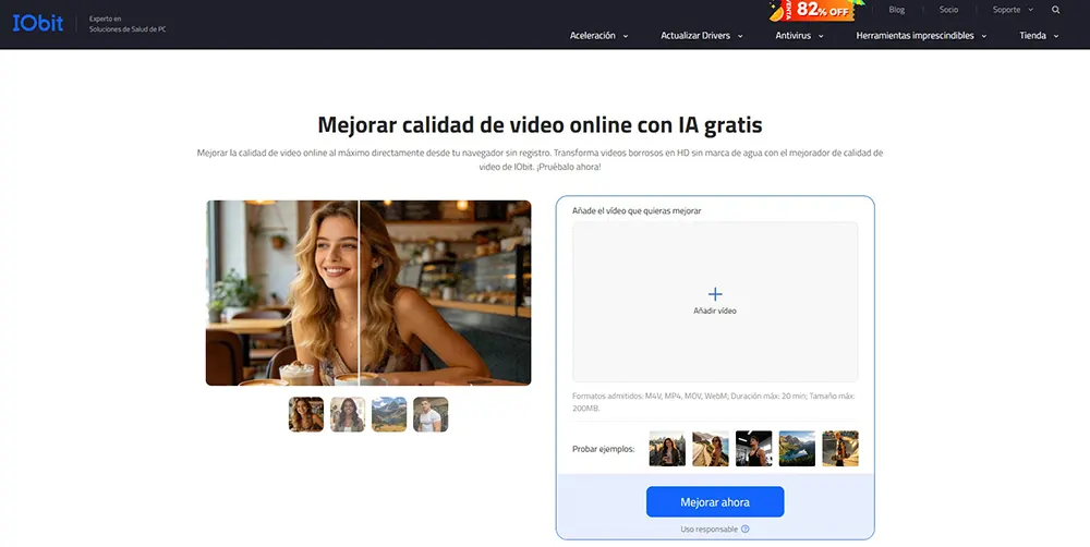 IObit para mejorar calidad de video con IA