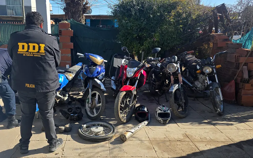 Desbaratan un presunto desarmadero de motos en Savio: tres detenidos