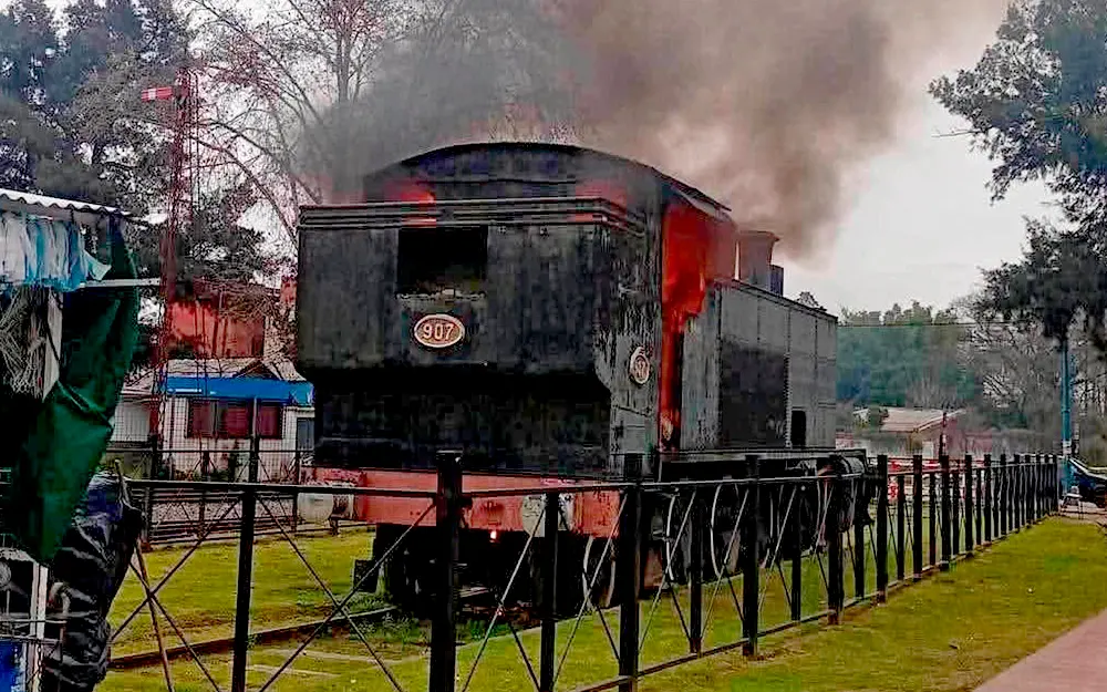 Qué se sabe del autor del incendio de la histórica locomotora de Escobar