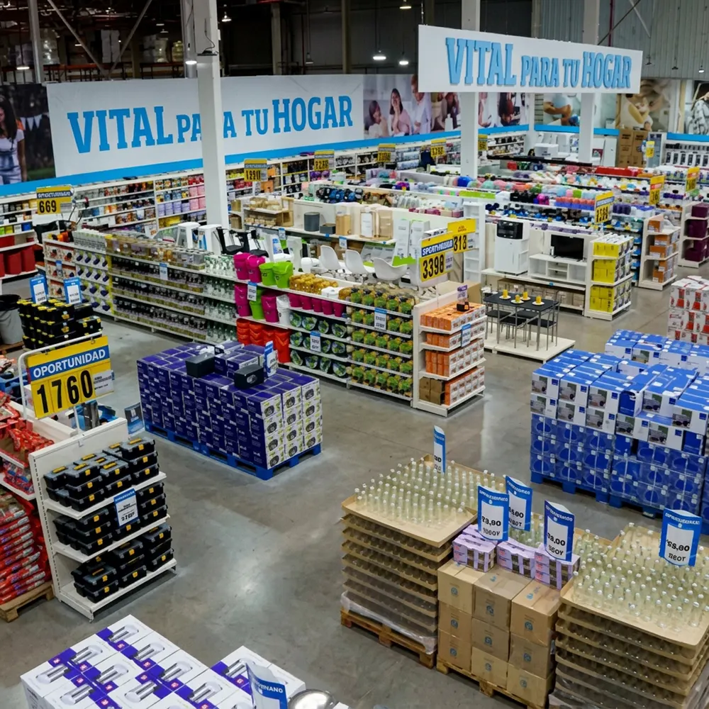 Pasillos del supermercado mayorista Vital.