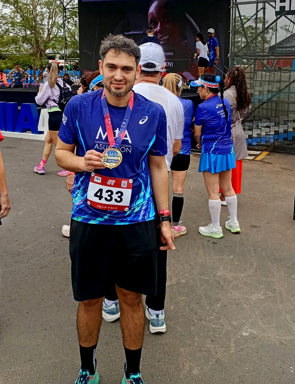 David Marega despu&eacute;s del Marat&oacute;n de Asunci&oacute;n.