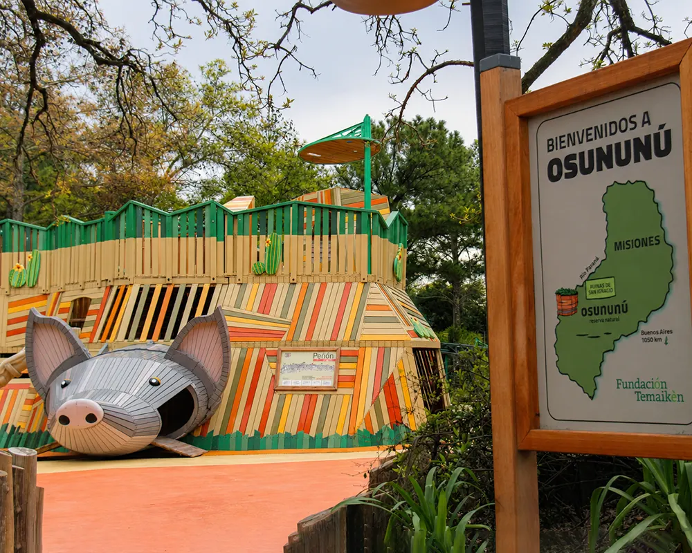 Mapa interactivo de la ubicaci&oacute;n de la plaza dentro de Temaik&egrave;n.