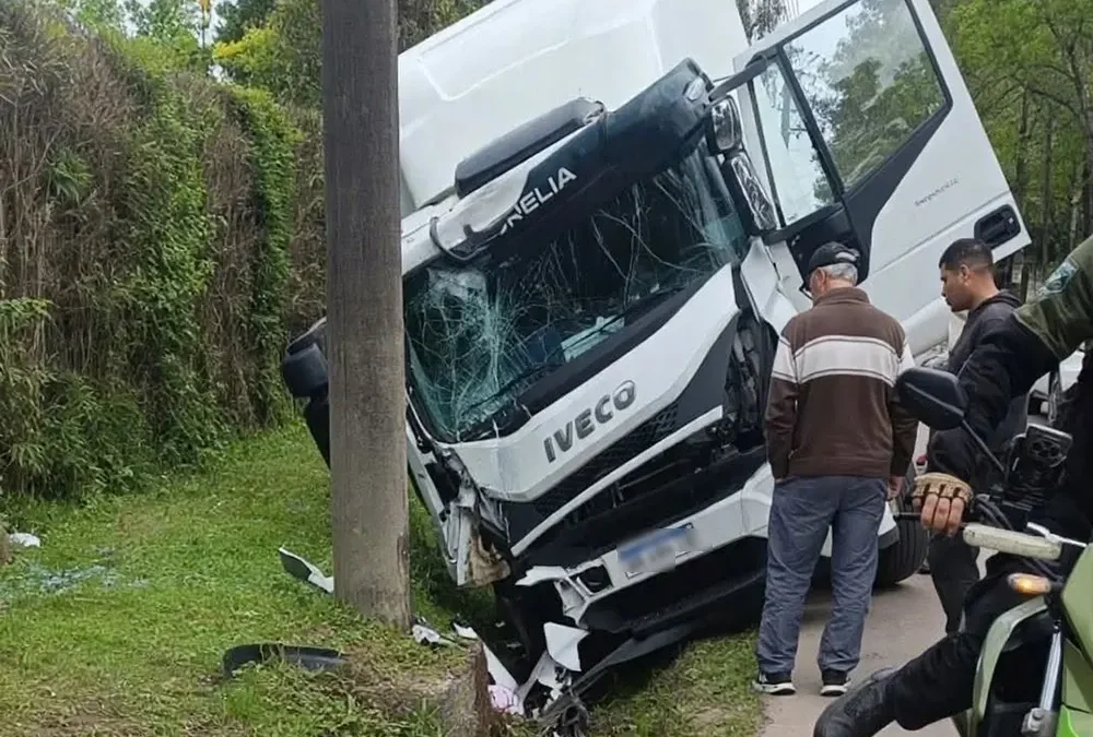 Un camionero chocó contra un poste de luz en la calle Islandia: estaba alcoholizado