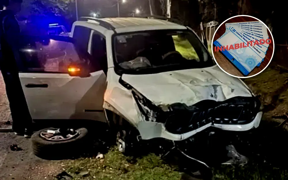 Inhabilitaron al joven que se filmó a 140 km/h y chocó contra un poste en Loma Verde