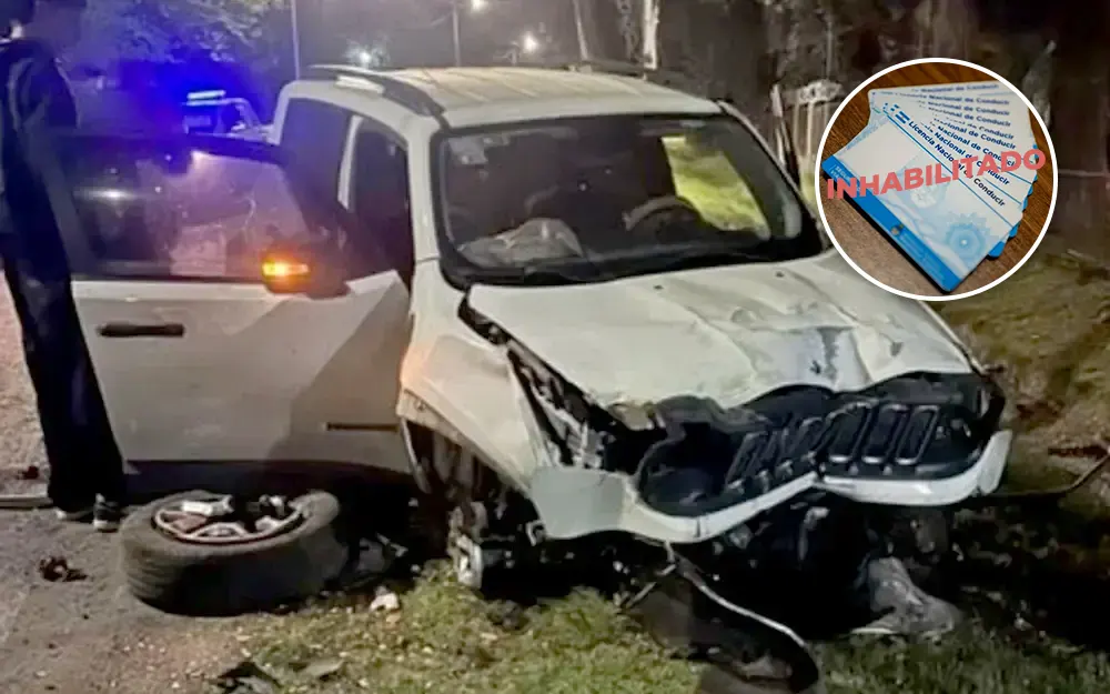 Inhabilitaron al joven que se filmó a 140 km/h y chocó contra un poste en Loma Verde